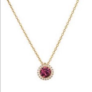 LC Lauren Conrad Synthetic Purple Amethyst Birthstone 14” Gold Tone Necklace